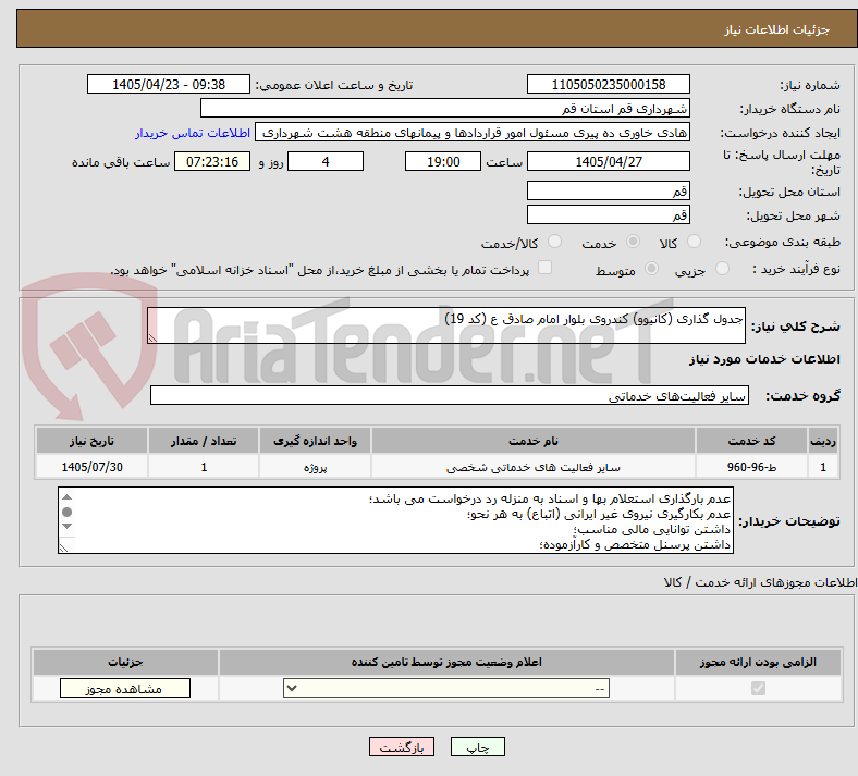 تصویر کوچک آگهی جدول گذاری (کانیوو) کندروی بلوار امام صادق ع (کد 19)