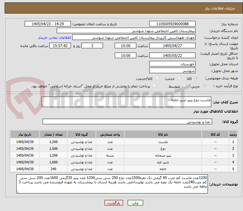 تصویر کوچک آگهی ماست دوغ پنیر شیر خامه