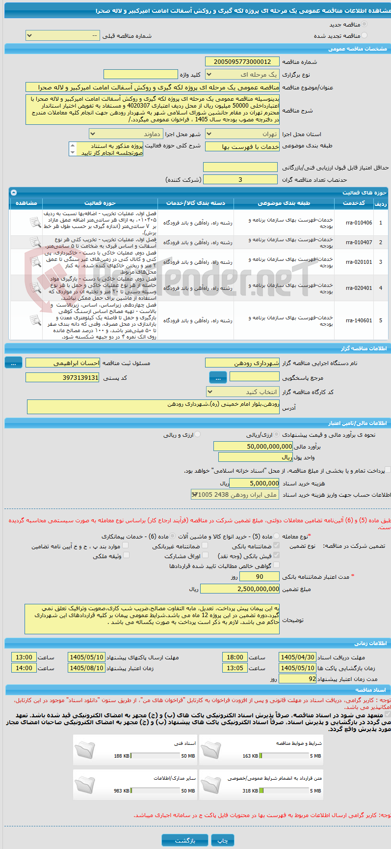 تصویر کوچک آگهی مناقصه عمومی یک مرحله ای پروژه لکه گیری و روکش آسفالت امامت امیرکبیر و لاله صحرا