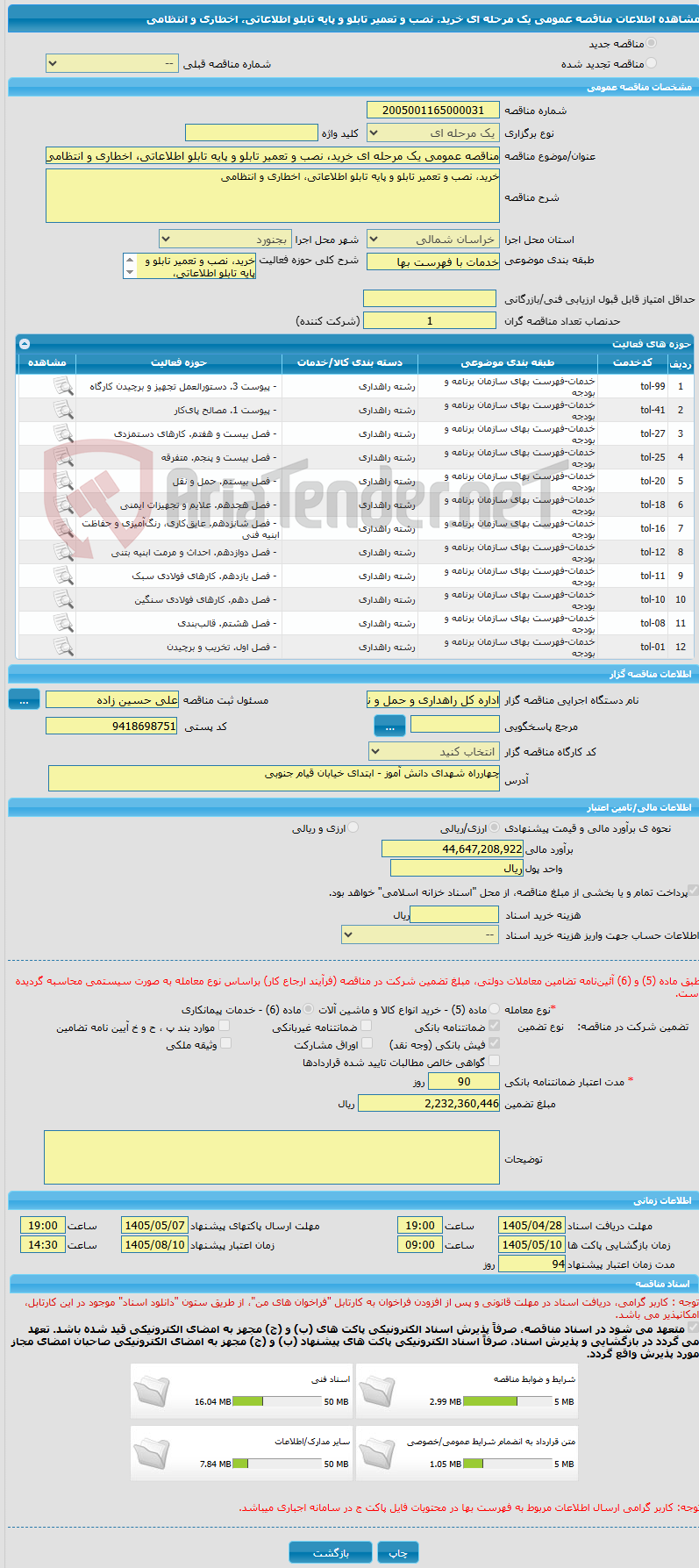 تصویر کوچک آگهی مناقصه عمومی یک مرحله ای خرید، نصب و تعمیر تابلو و پایه تابلو اطلاعاتی، اخطاری و انتظامی