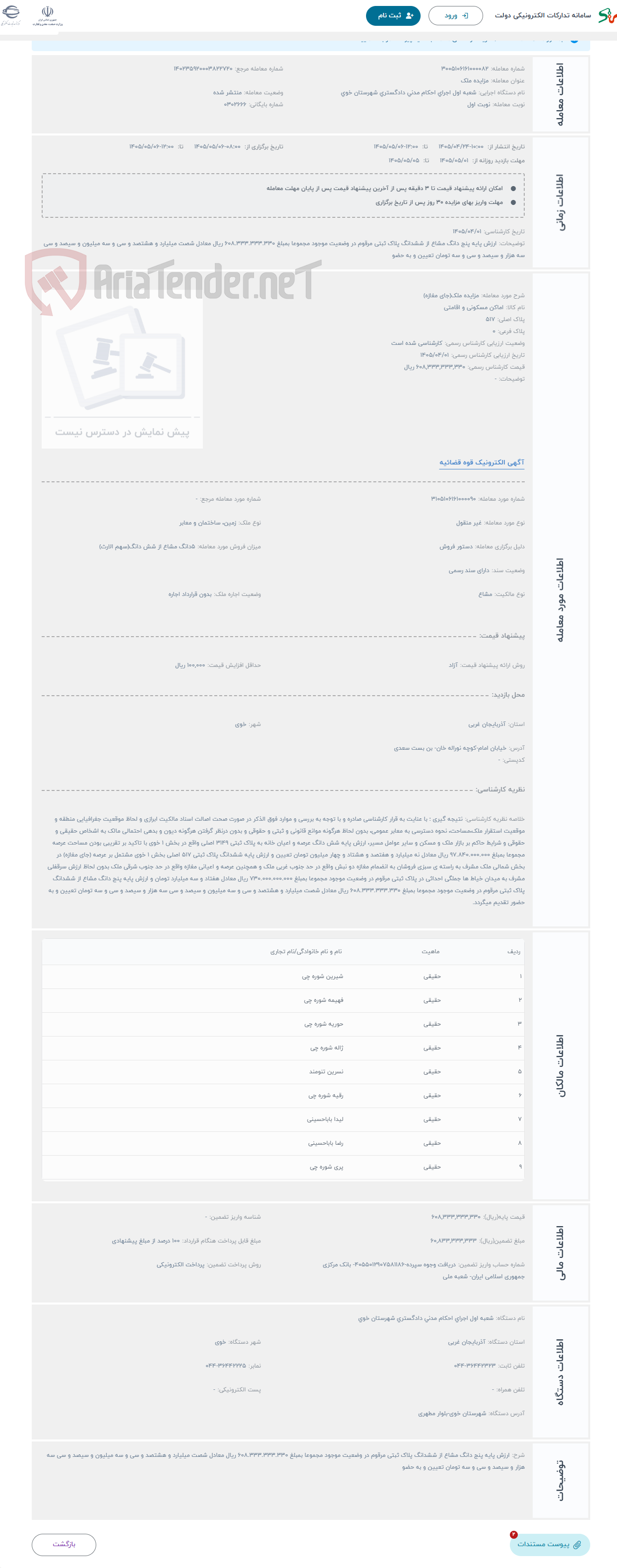 تصویر کوچک آگهی حراج مزایده ملک(جای مغازه)