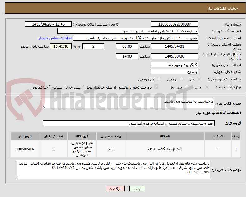 تصویر کوچک آگهی درخواست به پیوست می باشد.