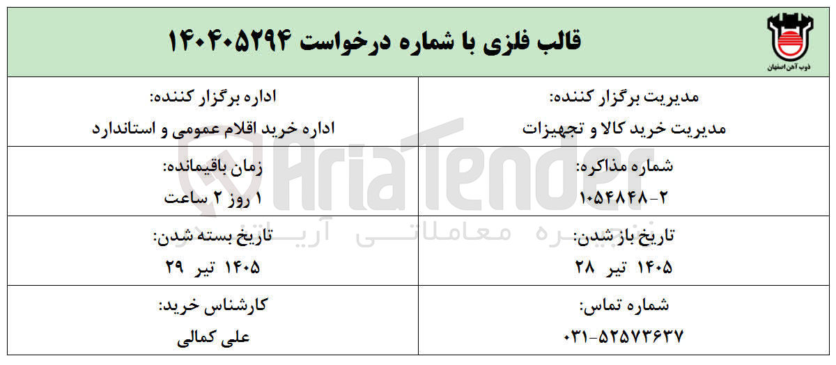 تصویر کوچک آگهی قالب فلزی