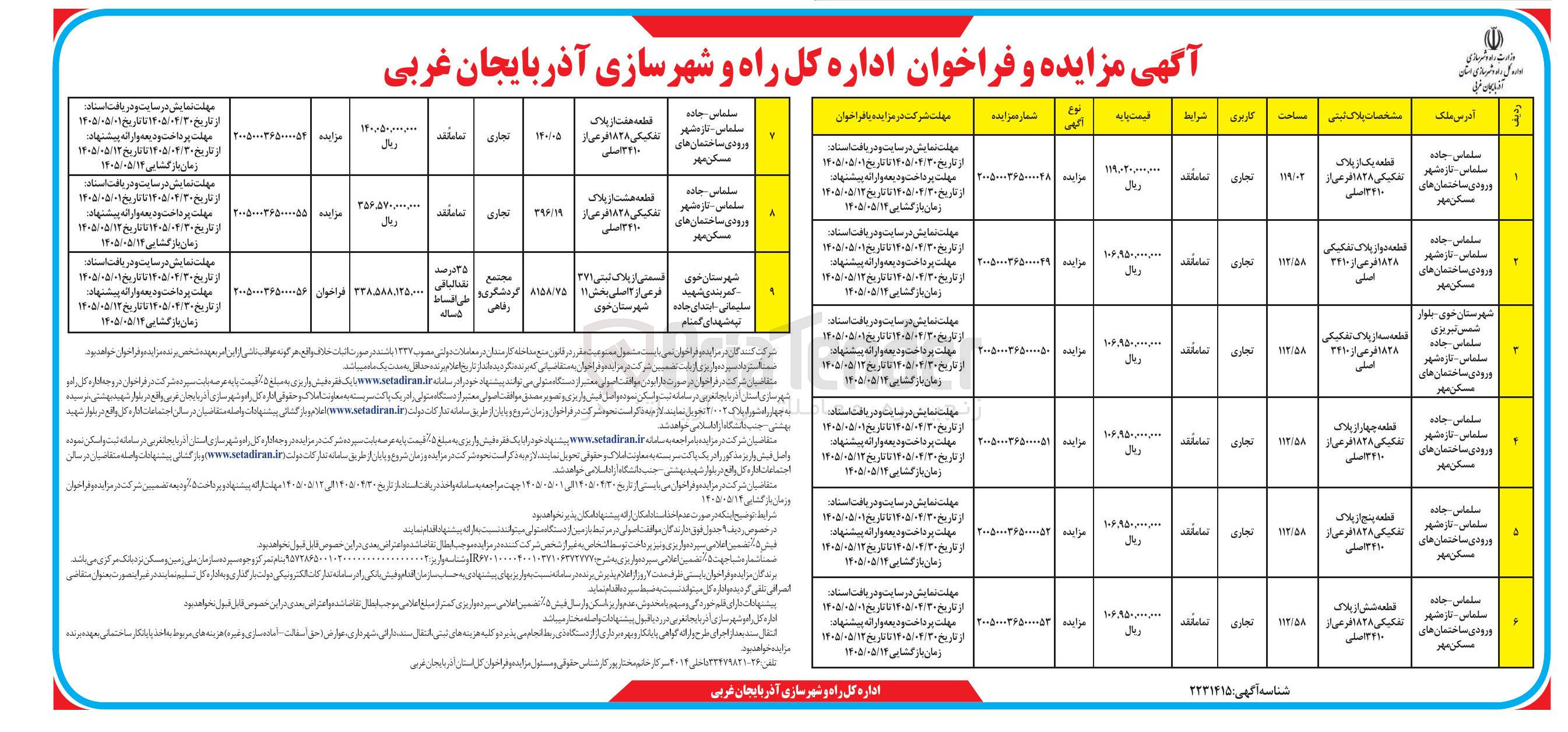 تصویر کوچک آگهی اجاره قطعه هفت از پلاک تفکیکی 1828 فرعی از 3410 اصلی با کاربری تجاری