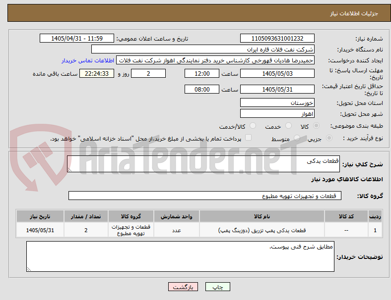 تصویر کوچک آگهی قطعات یدکی