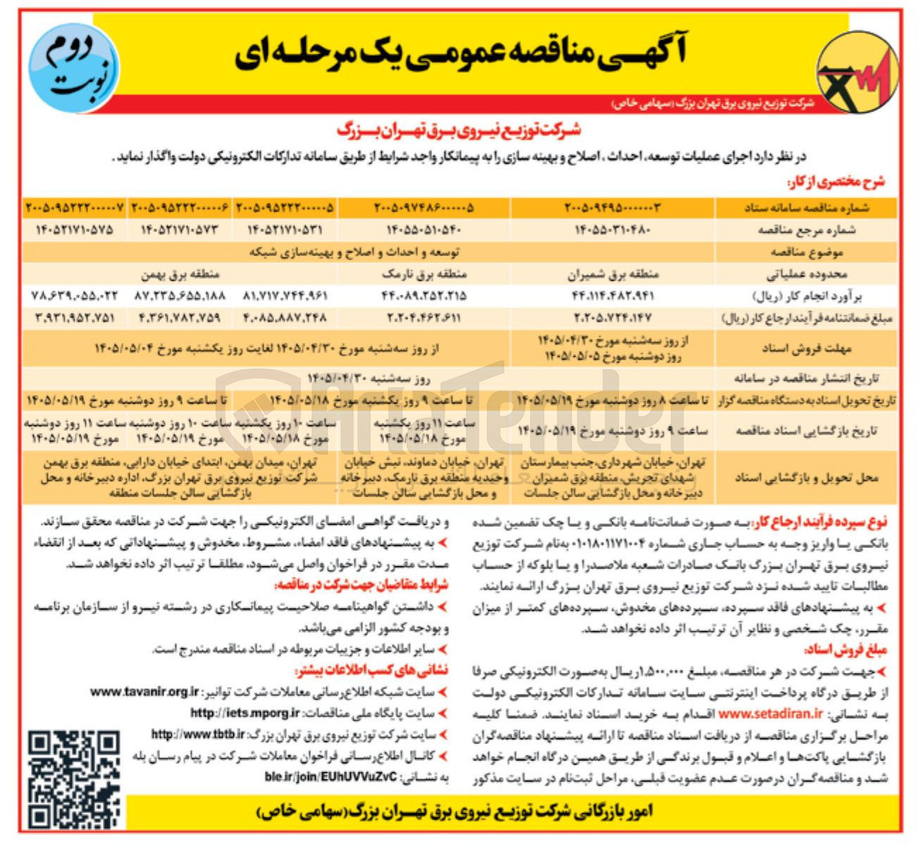 تصویر کوچک آگهی توسعه و احداث و اصلاح و بهینه سازی شبکه 