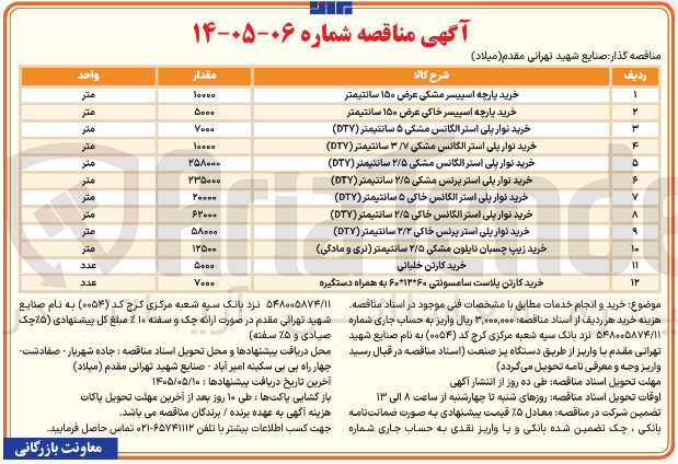 تصویر کوچک آگهی خرید نوار پلی استر پرنس خاکی ۲/۲ سانتیمتر (DTY) 