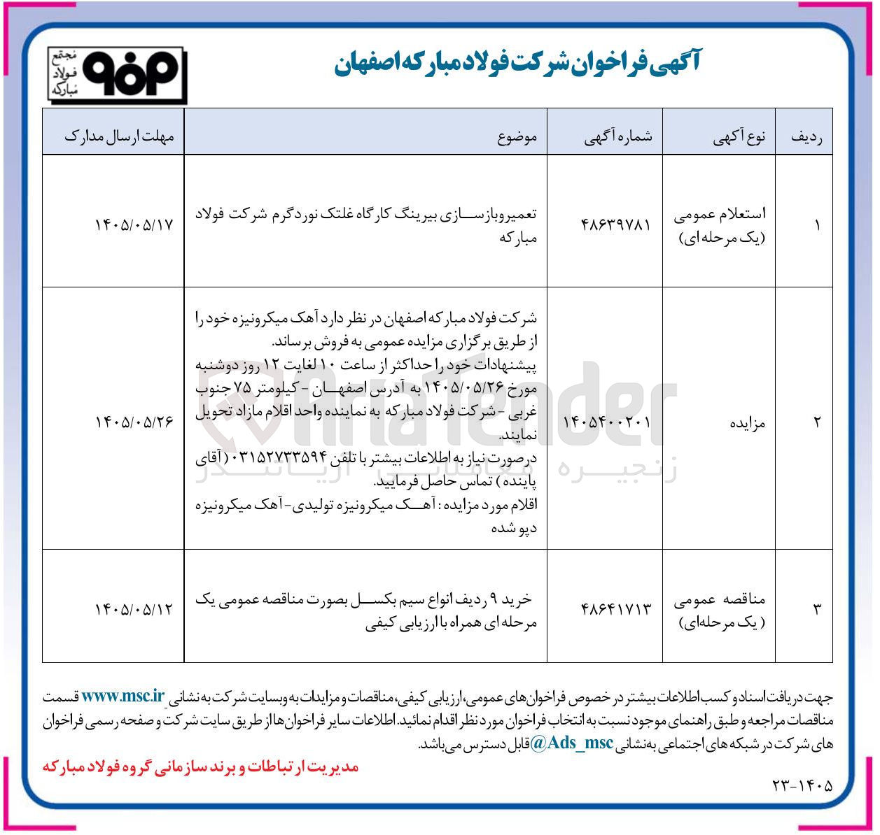تصویر کوچک آگهی تعمیر و بازسازی بیرینگ کارگاه غلتک نورد گرم شرکت فولاد مبارکه