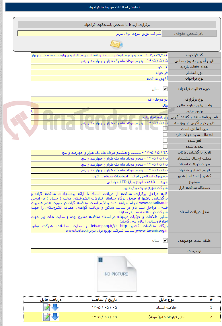 تصویر کوچک آگهی خرید ۱۵۰۰عدد انواع چراغ LED خیابانی