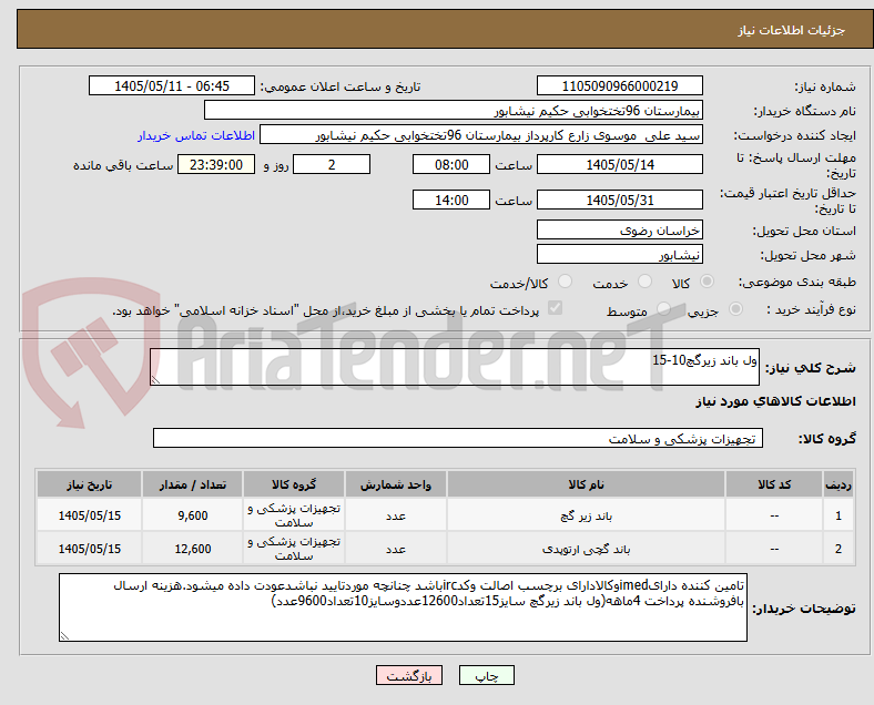 تصویر کوچک آگهی ول باند زیرگچ10-15