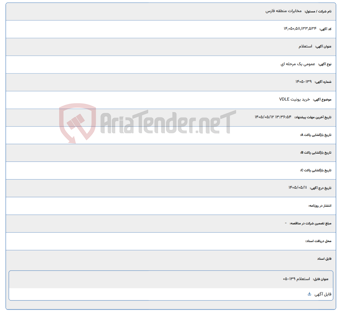 خرید یونیت VDLE