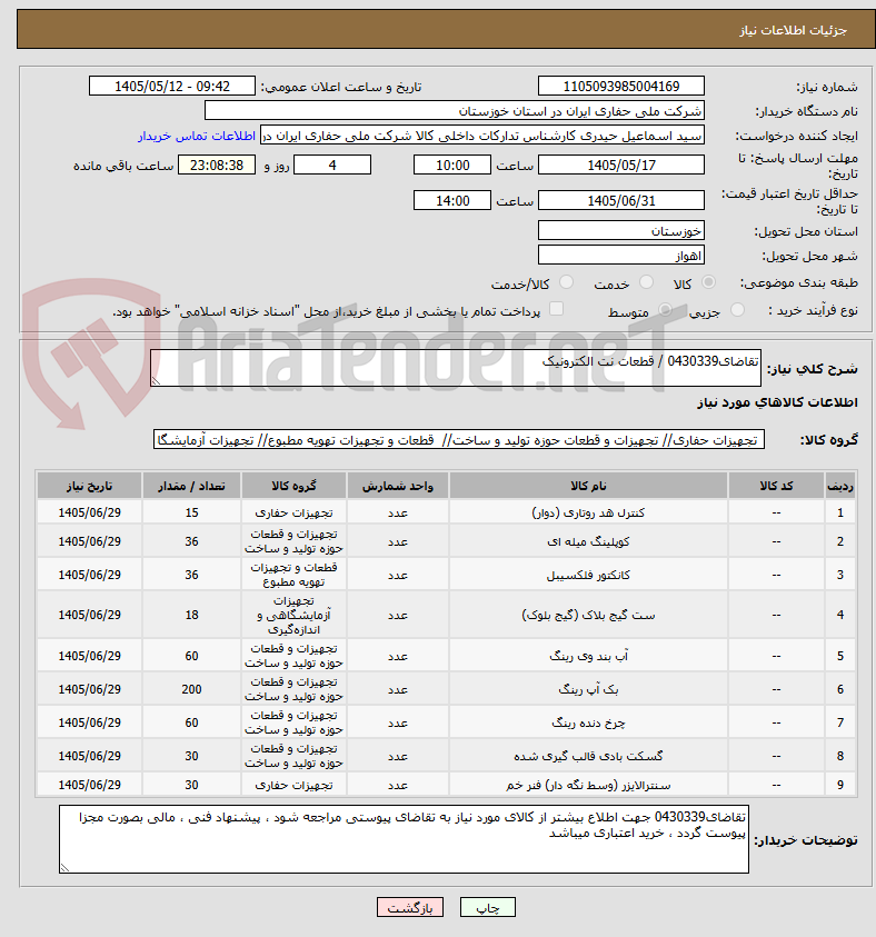 تصویر کوچک آگهی تقاضای0430339 / قطعات نت الکترونیک