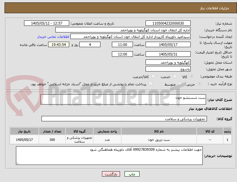 ست شستشو خون